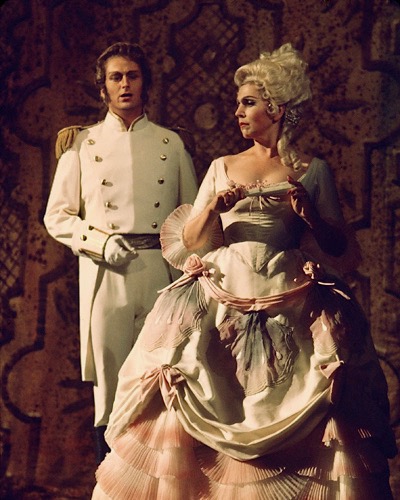 PIQUE DAME/THE QUEEN OF SPADES (Tchaikovsky)-Baritone Ryan Edwards as Yeletsky, Soprano Galina Vishnevskaya as Lisa-Photo by Peterson, San Francisco Opera