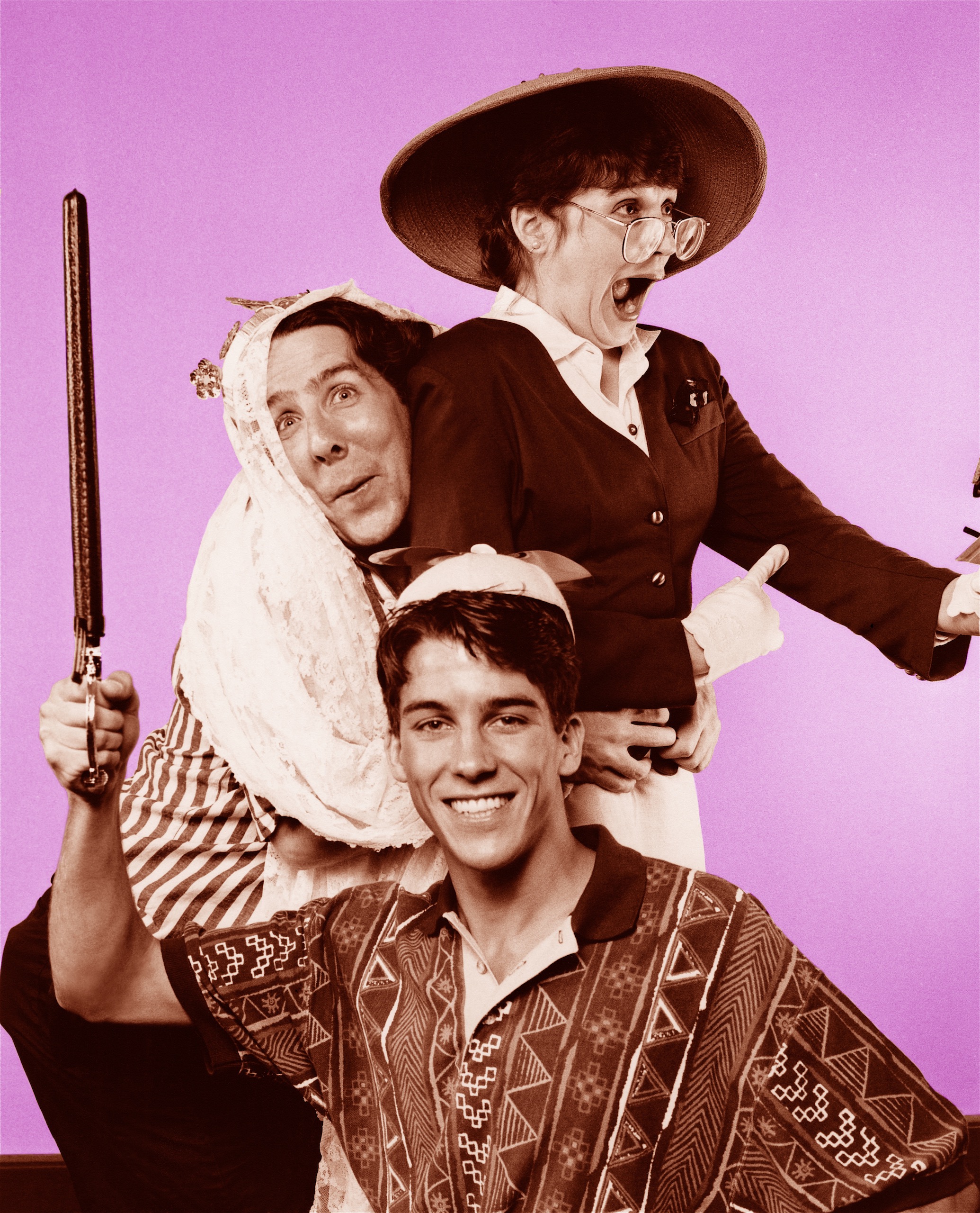 DOGG’S HAMLET, CAHOOT’S MACBETH (Stoppard)-Steve Hickson as Charlie, Kevin P Amundson as Baker, Karen M Foran as Mrs Dogg-Marquee Theatre Company-Publicity Photo by Rob Kent