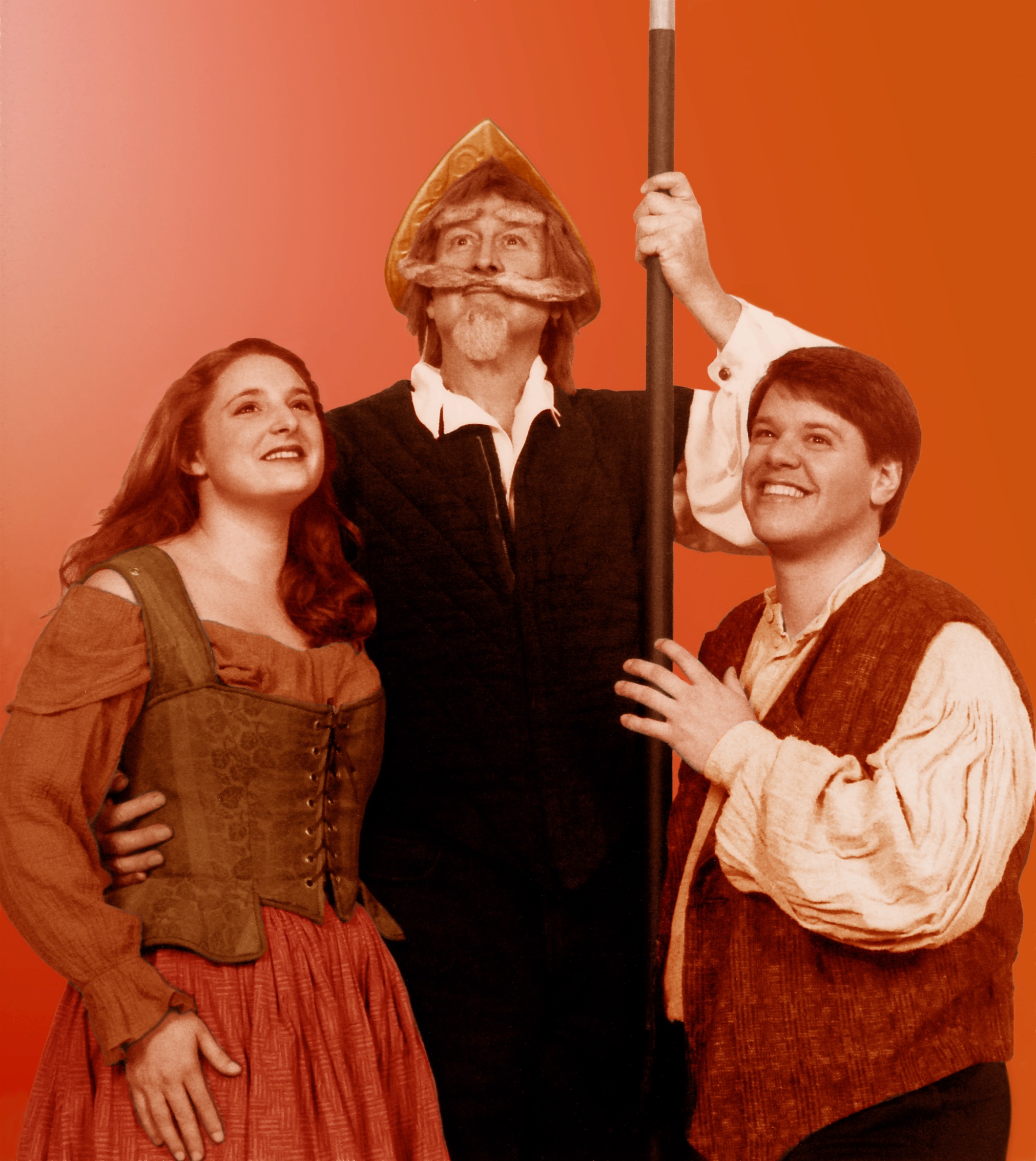 MAN OF LA MANCHA (Wasserman-Leigh-Darion)-Roberta Mulder as Aldonza, Ryan Edwards as Don Quixote, Eric Perkins as Sancho-Marquee Theatre Company-Publicity Photo by Glenn Rippie 15