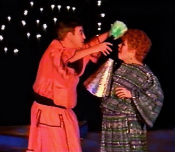 A FUNNY THING HAPPENED ON THE WAY TO THE FORUM (Sondheim-Shevelove-Gelbart) Photo-Earl Goldsmith as Hysterium, Jane McCarty as Erronius-Marquee Theatre Company 5