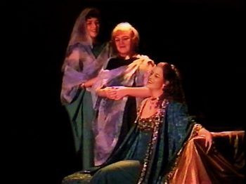 ANTONY AND CLEOPATRA (Shakespeare) Photo-Karen M Foran as Alexas, Kathleen Hugo as Charmian, Rachel Martindale as Cleopatra-Marquee Theatre 3
