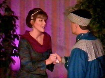 AS YOU LIKE IT (Shakespeare) Photo-Mary McCann as Le Beau, JD Mathein as Orlando-Marquee Theatre Company 4