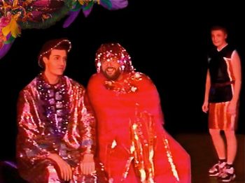 CHARLEY’S AUNT (Thomas) Photo-Geoffrey Edwards as Jack Chesney, David Fell as Charles Wykeham, Michael Marcinkowski as Lord Fancourt Babberley-Marquee Theatre Company 3