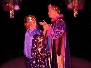 CHARLEY’S AUNT (Thomas) Photo-Kathleen Hugo as Donna Lucia, Marty Geraghty as Sir Francis Chesney-Marquee Theatre Company 9