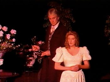 LA DAME AUX CAMELIAS (Adapted from Dumas, fils, by Geoffrey Edwards) Photo-Ryan Edwards as Georges Duval, Rachel Martindale as Marguerite Gautier-Marquee Theatre Company 4