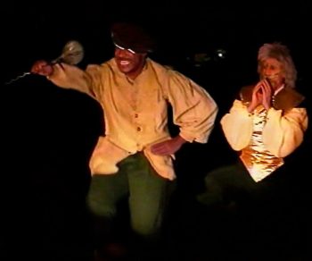 MAN OF LA MANCHA (Wasserman-Leigh-Darion) Photo-Gregory Lacey as the Innkeeper, Ryan Edwards as Don Quixote-Marquee Theatre Company 9