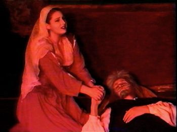 MAN OF LA MANCHA (Wasserman-Leigh-Darion) Photo-Roberta Mulder as Aldonza, Ryan Edwards as Don Quixote-Marquee Theatre Company 14