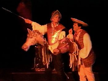 MAN OF LA MANCHA (Wasserman-Leigh-Darion) Photo-Ryan Edwards as Don Quixote, Eric Perkins as Sancho-Marquee Theatre Company 2