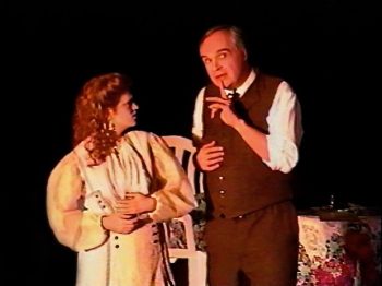 MY THREE ANGELS (Spewack) Photo-Rachel Martindale as Marie Louise, Marty Geraghty as Henri Trochard-Marquee Theatre Company 6