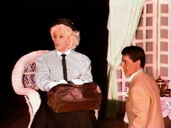 THE IMPORTANCE OF BEING EARNEST (Wilde) Photo-Jane McCarty as Miss Prism, W Grahame Rush as Jack Worthing-Marquee Theatre Company 11