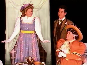 THE IMPORTANCE OF BEING EARNEST (Wilde) Photo-Roberta Mulder as Cecily Cardew, Sean Patrick Hargadon as Algernon Moncrieff, Kathleen Hugo as Lady Bracknell-Marquee Theatre Company 10