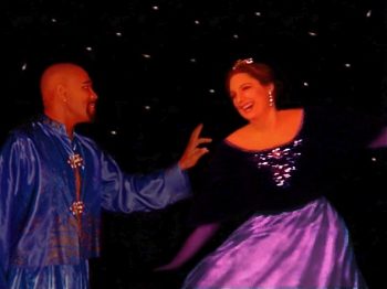 THE KING AND I (Rodgers and Hammerstein) Photo-Gregory Lacey as the King, Roberta Mulder as Anna Leonowens-Marquee Theatre Company 11
