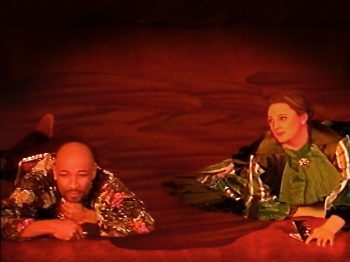 THE KING AND I (Rodgers and Hammerstein) Photo-Gregory Lacey as the King, Roberta Mulder as Anna Leonowens-Marquee Theatre Company 7