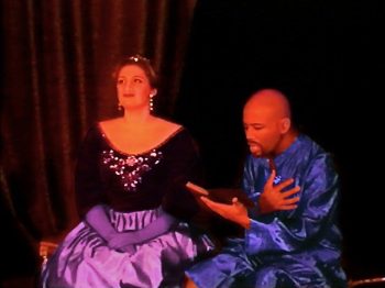 THE KING AND I (Rodgers and Hammerstein) Photo-Roberta Mulder as Anna Leonowens, Gregory Lacey as the King-Marquee Theatre Company 10