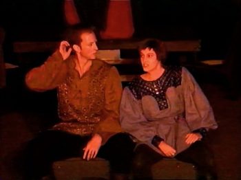 THE LARK (Adapted from Anouilh by Lillian Hellman) Photo-Joe Gordon as Robert de Beaudricourt, Rachel Martindale as Joan of Arc-Marquee Theatre Company 4