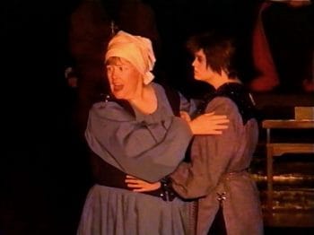 THE LARK (Adapted from Anouilh by Lillian Hellman) Photo-Kathleen Hugo as Joan’s Mother, Rachel Martindale as Joan of Arc-Marquee Theatre Company 3