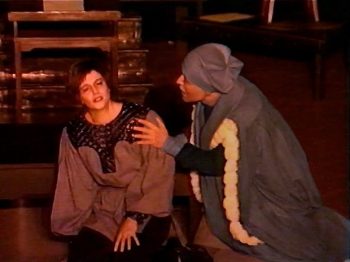 THE LARK (Adapted from Anouilh by Lillian Hellman) Photo-Rachel Martindale as Joan of Arc, Stephen Fedo as Bishop Cauchon-Marquee Theatre Company 8