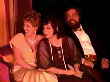 THE SCHOOL FOR SCANDAL (Sheridan) Photo-Mary McCann as Mrs Candour, Melissa Rubens as Miss Crabtree, David Fell as Sir Benjamin Backbite-Marquee Theatre Company 1